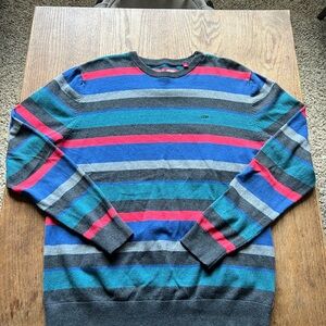Vans Red and Blue Crewneck Sweater Vibrant Stripes